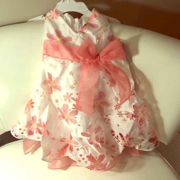 Pink and white flower dress Bonnie Jean - Picture 1 of 10